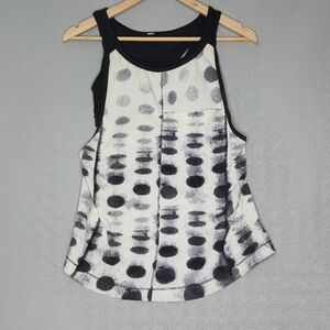 Lululemon Run: For Your Money Tank Seaside Dot White / Black Size 4